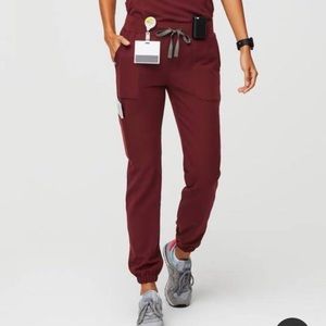 FIGS - Burgundy Zamora Jogger Scrub Pants